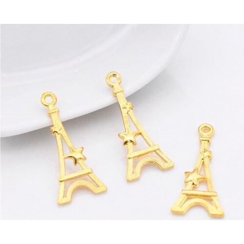 20pcs/lot 30x13mm Gold Color Plated Eiffel Tower Charm Pendant DIY Handmade Jewelry Accessories