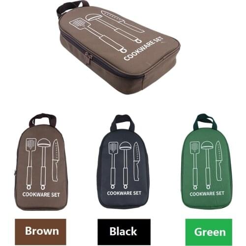 Cookware Storage with Elastic Band Portable Bags Portable Large Capacity Outdoor BBQ Travel Hiking Picnic Pouch Camping Supplies