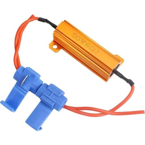 Wirewound Resistor LED Decoder Car Load Resistor 50W 6 ohm 8 ohm 10 ohm,for Car LED Reverse Brake Turn Signal Light Fast Flash