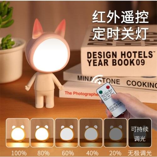 Remote control robot small night lights rechargeable bedroom bedside baby breast-feeding children room gift night lamps fixtures