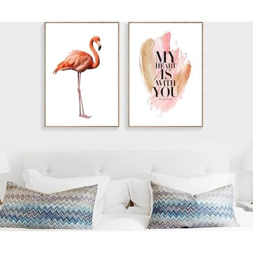 Nordic Birds Flower Wall Art Canvas Poster white Minimalist Print Painting Scandinavian Decoration Picture Living Room Decor