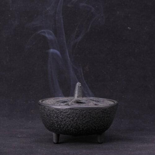 Home Decoration Black Cast Iron Lotus Shaped Diffuser Diffuser Frame Incense Cone Frame Portable incense burner Aromatherapy