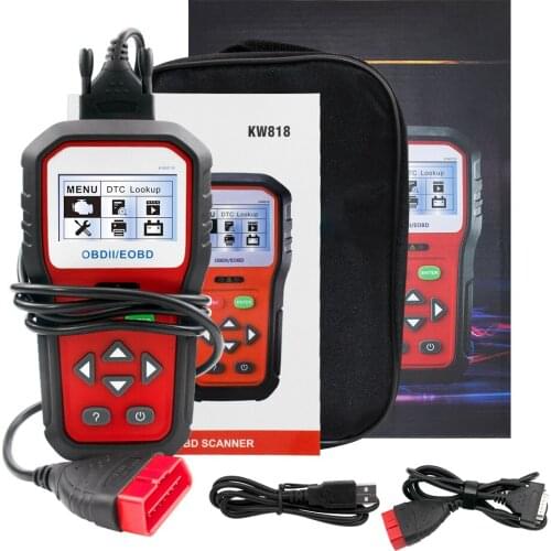 KW818 Enhanced OBDII ODB2 EOBD Car Diagnostic Scanner 12V Battery Tester Check Engine Automotive Code Reader Tool Remote Control