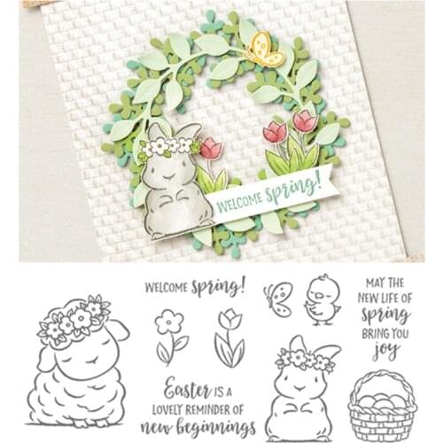 SPRINGTIME JOY Metal Cutting Dies And Stamps Stencils for DIY Scrapbooking dies Embossing die cut Paper Cards Making