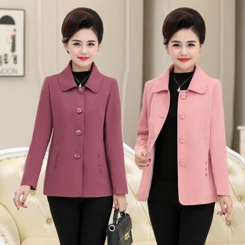 Mom Spring Short Jacket 2020 New Fashion Slim Middle-aged womens Long-sleeved Outwear Tops Plus size Casual Autumn Female Coat
