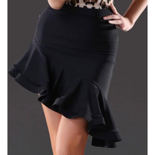 2020 Irregular Latin Dance Skirt Women Latin Costume Red Black Latin Skirt Samba Tango Irregular Dancing Dresses For Practice