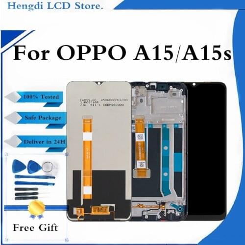 LCD For OPPO A15 LCD Display Screen Touch Digitizer Assembly With Frame For OPPO A15S CPH2185 Display Spare Replacement