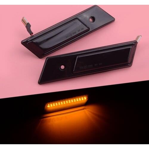 1 Pair Dynamic Sequential Side LED Turn Signal Marker Light Black Fit for BMW 3 5 7 Series E36 E34 E32 1990 1991 1992 1993 1994