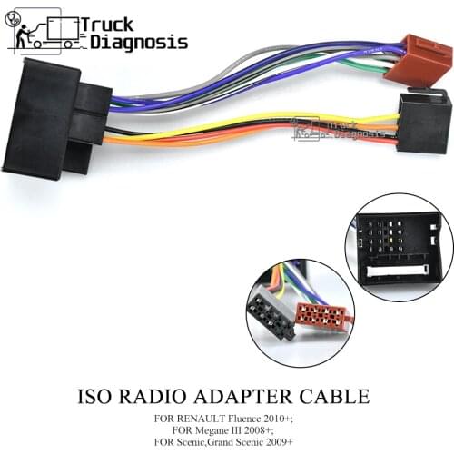 12-027 ISO RADIO ADAPTER CABLE FOR RENAULT Fluence 2010+;Megane III 2008+;Scenic,Grand Scenic 2009