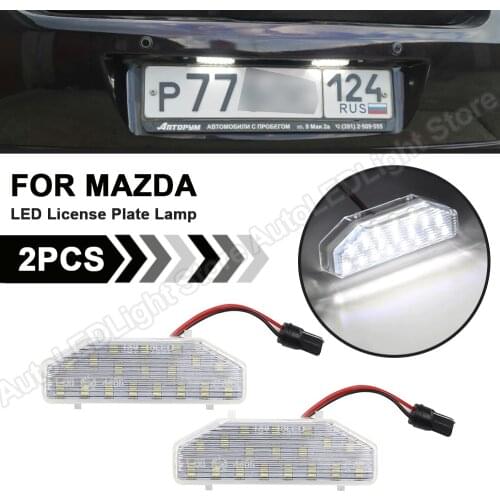 2Pcs For Mazda 6 Mazda6 GH 2007-2012 RX-8 2004-2012 LED License Plate Lights 12V 6000k White Number Plate Lamp OEM GS1D51270D