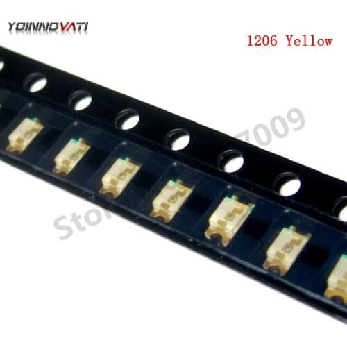 200PCS/LOT 1206 Yellow SMD LED Diode Light 3216 Diodes SMD Super 1206 led 3.2*1.6mm Yellow Color New