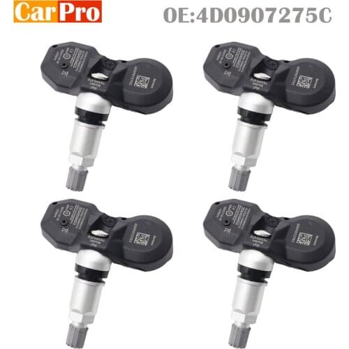 4 Pieces Tire Pressure Sensor TPMS 4D0907275C for Audi A6(4B) A8(4E) 433MHz