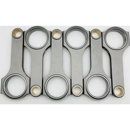 6 pieces H-beam forged Connecting Rods conrods For Mercedes Benz M104 3.2L 143mm 51.6mm 22mm one set