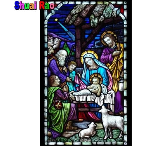 Jesus birth religious 5d diy diamond painting full square round diamond mosaic religion diamond embroidery gift Christian decor