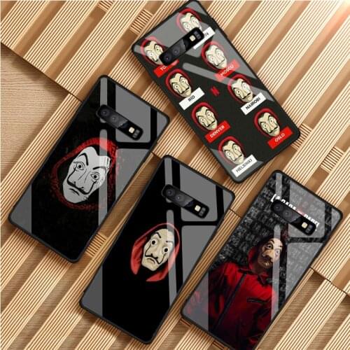 Casa De Papel Tempered Glass Phone Case For Samsung Galaxy S8 S9 S10 S20 PLUS J8 J6 J4 2018 NOTE 8 9 10