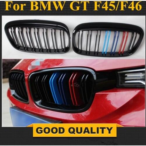 F45 Gloss Black M color twin-slat grill mesh for BMW 2 Series 5-seat Active Tourer & 7-seat F46 Gran Tourer front bumper grille