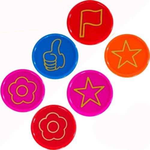 100PCS/SET Plastic Poker Chips Family Reward Integral Chips Board Games Creative Gift 4 Kinds Education Plastic Chips 37mm