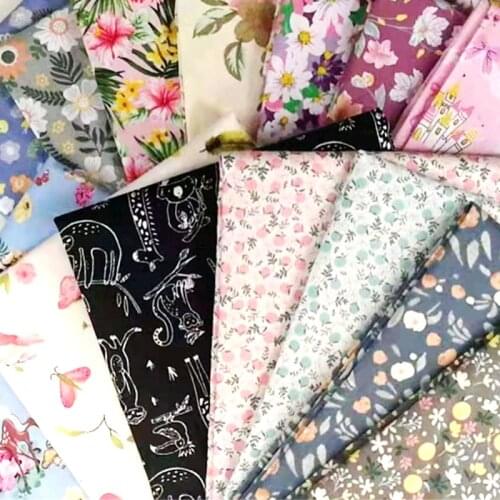 Clearance Cotton Twill Fabric Printed Floral & Cartoon Cotton Cloth For DIY sewing craft cotton material