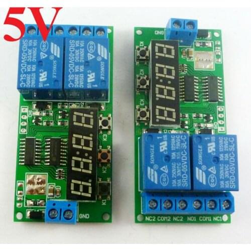 Kc22b02 2pcs Dc 5v 2ch Multifunctional Delay Timer Relay Module To Control Motor Reverse Timer 1-9999s