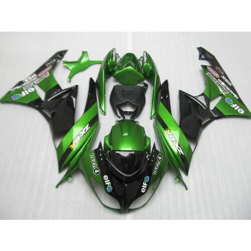 High quality fairings set for Kawasaki ZX6R 2009 2010 2011 2012 green black fairing kits 09-12 TQ26
