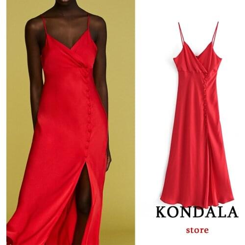 Красные летние платья KONDALA China At AliExpress