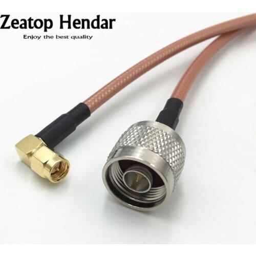 10Pcs RG142 Low Loss Cable Angle SMA Male Jack to N Male Plug RF Crimp Coax Pigtail Connector 10CM 15CM 20CM 30CM 50CM 1M 2M