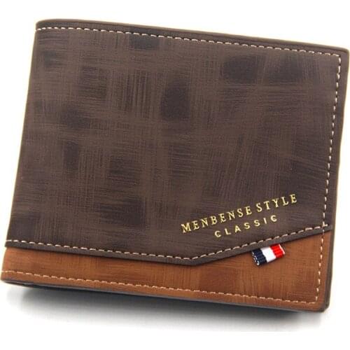 New Hot Stamping Mens Wallet Vintage Frosted Leather Wallets Large Capacity Multiple Card Slots Purse Coin Credit Card Bag