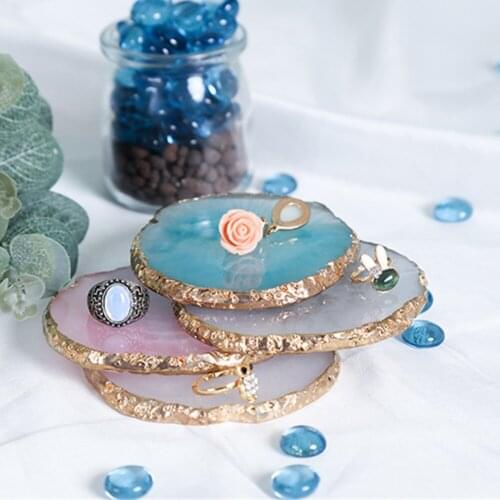 Cosmetics Jewelry Display Board Photo Studio Round Resin Agate Piece Household Nail Art Painted Palette Coaster Photography Prop