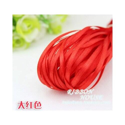 Red (10meters/lot) 1/8" (3mm) Single Face Satin Ribbon Webbing Decoration Gift Christmas Ribbons DIY Candy Box Dec multicolor