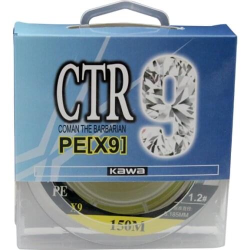 2018 KAWA Fishing Line, PE Line 9 Strands Braided 150M, 5-Colors, Japan PE Fishing Line Multifilament Line