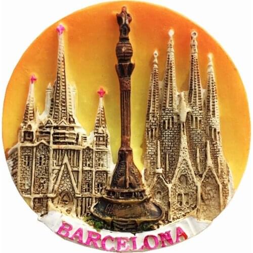 Lychee Spain Barcelona Fridge Magnet Famouse City Refrigerator Magnetic Sticker Travel Souvenirs Home Decoration