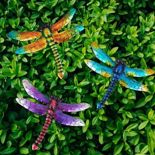 Metal Dragonfly Wall Decor Indoor Art Sculpture Patio Bedroom Living Room Decoration DIY Art Wall Decals Decorations