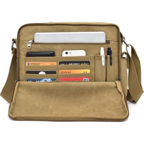 Man Canvas Messenger Bag High Quality Handbag Crossbody Bags Multifunction Tote Casual Bolsa Top-handle Male Shoulder Bags