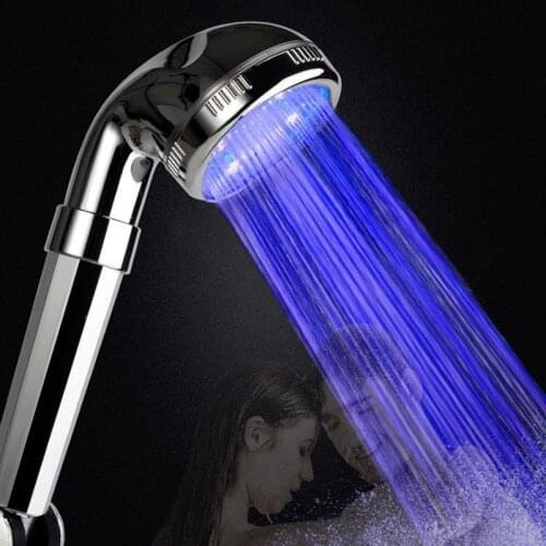EHEH LED Temperature Sensor Shower Head Multi-layer Electroplate Water Saving High Pressure Showerhead