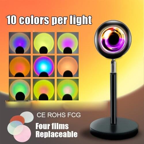 INS Romantic USB Night Light Projector Sunset Lamp Photo Studio Background Led Lamp Background Mood Light Home Wall Decoration