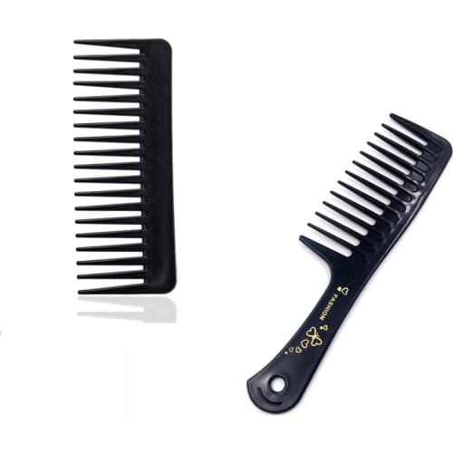 New Portable Black Wide Tooth Comb Black ABS Plastic Heat-resistant Large Wide Tooth Comb For Hair Styling Tool