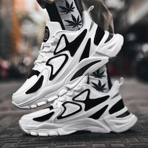 YWYGMZ 2021 New Style Thick Bottom Men Vulcanize Shoes White Sneakers Outdoor Sport Shoes Man Training Walking Jogging Shoes