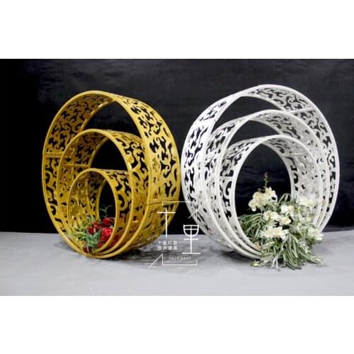 New tie yi stage suspended ceiling decoration wedding tie yi carved ring song of the five rings wedding pendant props ring