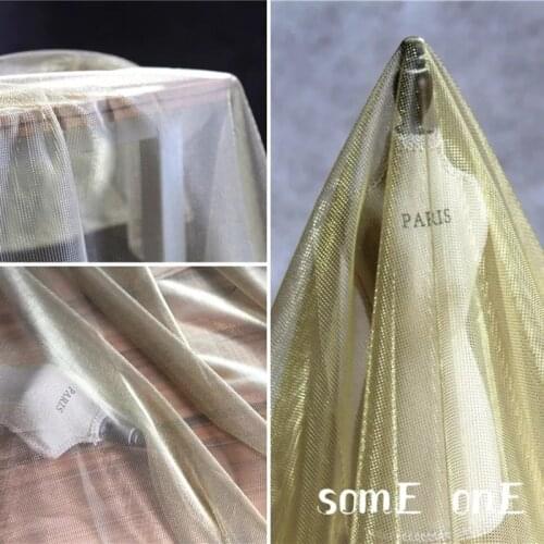 New Gold Laser Tulle lace Fabric DIY Stage Doll clothes Party decor Princess Dress Designer Fabric 50*150cm