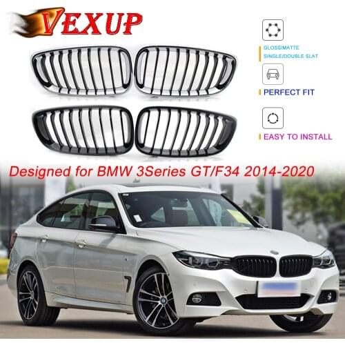 Kidney Grill Grilles Gloss Black Front Bumper for BMW 3 Series GT F34 2013-2020 320i 328i 335i XDrive Single Slat M Style