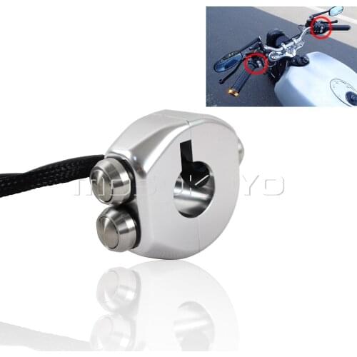 Black Sliver 1" Handlebar 3 Push-Buttons Controls Switches On/Off M-Switch for Harley Chopper Bobber Cafe Racer 25mm Handle Bar
