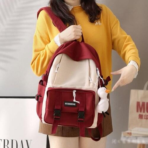 School Backpack Trend Simple Design Large Capacity Backpacks for Girls Womens Teenager Students Schoolbag Travel Female Bags