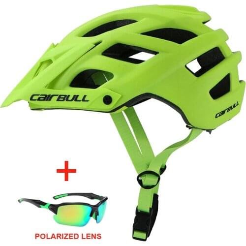 Sports DH MTB Bicycle Helmet with Polarized Glasses Ultralight Road Bike Mountain Bike Helmet Men Women Riding Cycling Helmet