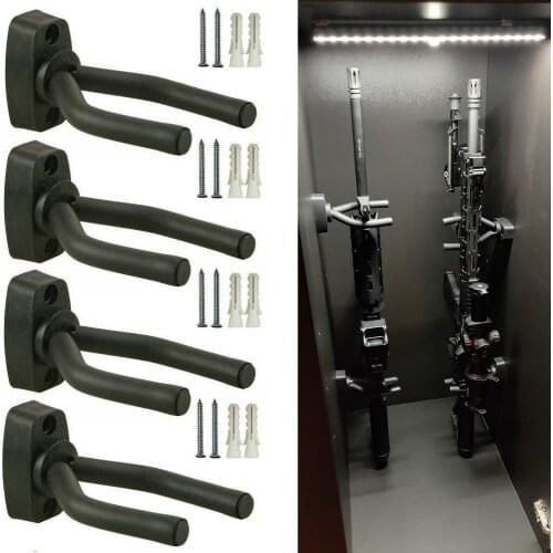 Gun Racks Wall Mount Gun Storage Display Hanger Hook for Rifles, Shotguns, Pistol, Airsoft, Compound Bow and Baseball Bat,4 Pack