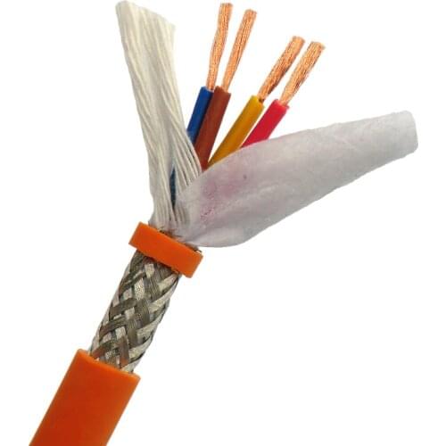 Drag Chain Power Cable Shielded Ultra Flexible 4 core 0.5,0.75,1,1.5,2.5mm ² Orange Towline Cable 1m (20,19.17,15,14,13 AWG)