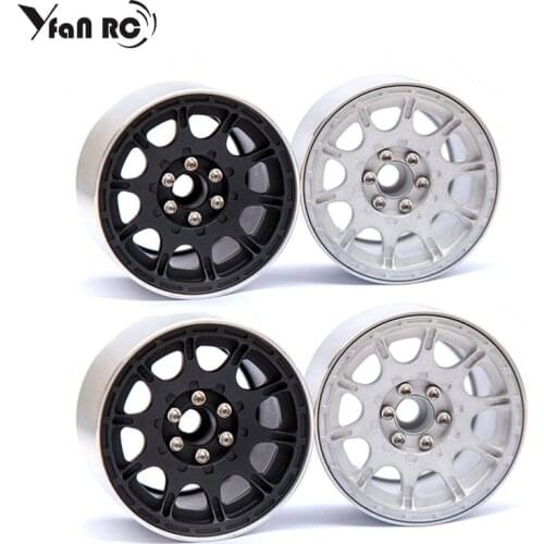 Yfan Rc 4 Pcs 1/10 RC Rock Crawler Aluminum 2.2 Beadlock Wheel Rims for Axial SCX10 RR10 Wraith 90048 90018 Traxxas TRX4 TRX-6