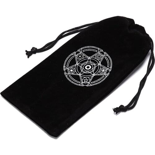 1PCS Mini Tablets Bundle Pockets Cards Drawstring Bags Six Awn Star Velvet Tarot Card Storage Bag