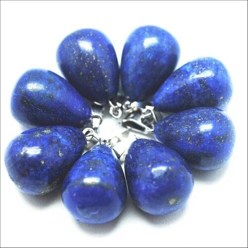 10pcs natural blue lapis lazuli stone pendants for bracelets making accessories 13x18mm nature gem stone beads partings