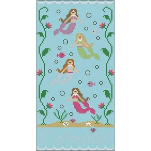 18CT hot selling 100% cotton threads Mermaid Patterns Counted Cross Stitch DIY Chinese Cross Stitch Kits Embroidery