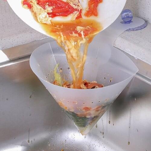 2pcs Kitchen Sink Drainer with Suction Cup Vegetable Fruit Strainer Basket Sink Filter Kitchen Waste Sink Trash Container